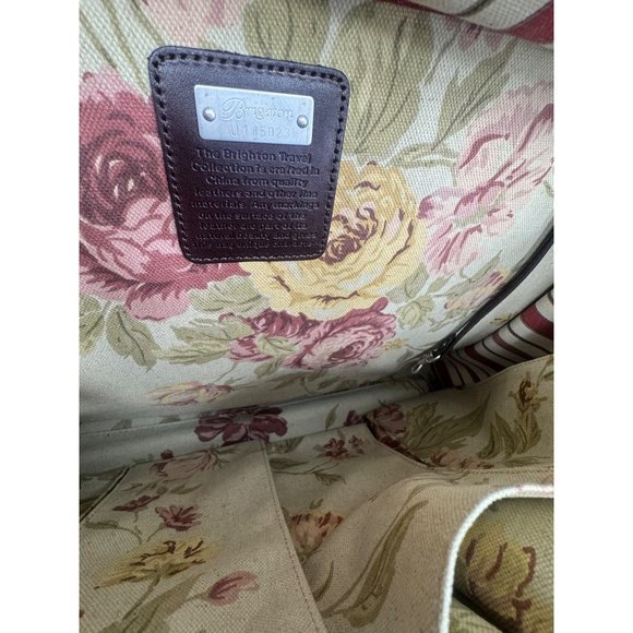 Brighton Carry On Bag Luggage Croc Leather and Fabric EUC Brown & Black - Picture 11 of 16